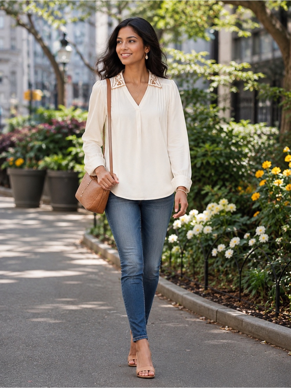Indi & Cold NWT Embroidered Sheer Blouse M Boho $119
